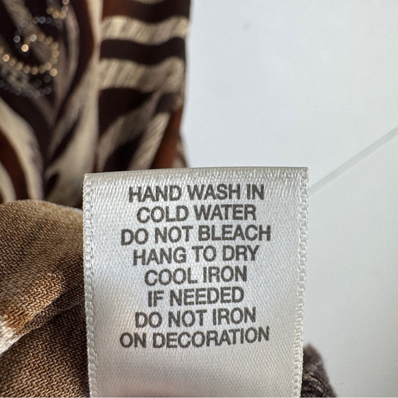 Dressbarn Top Womens XL Brown Beige Tunic - Picture 7 of 9